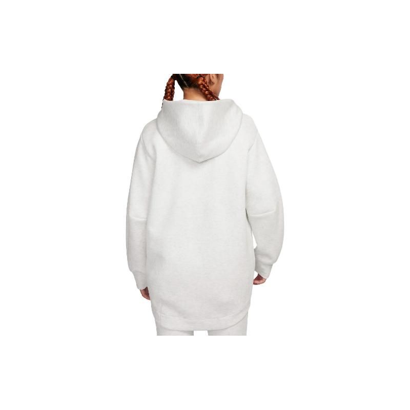 Nike Volný střih Jednobarevná Mikina na zip s kapucí Dámské bundy Světle šedá FB8244-013