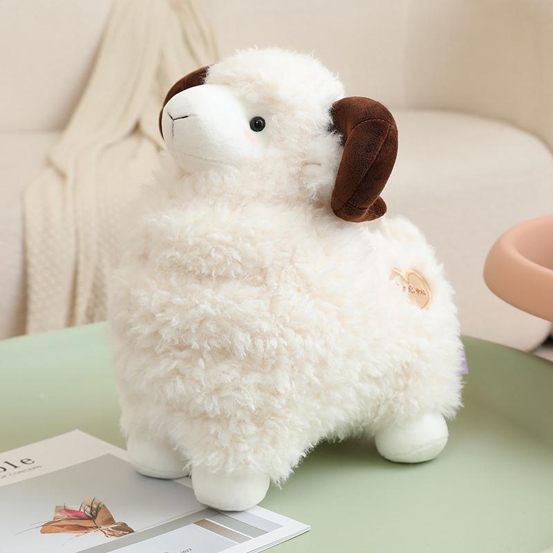 Chubby Cloud Bighorn Sheep Plush Toys Fluffy Comfy Grassland Sheep Doll Soft Home Animal Throw Pillow Kawaii Room Decor