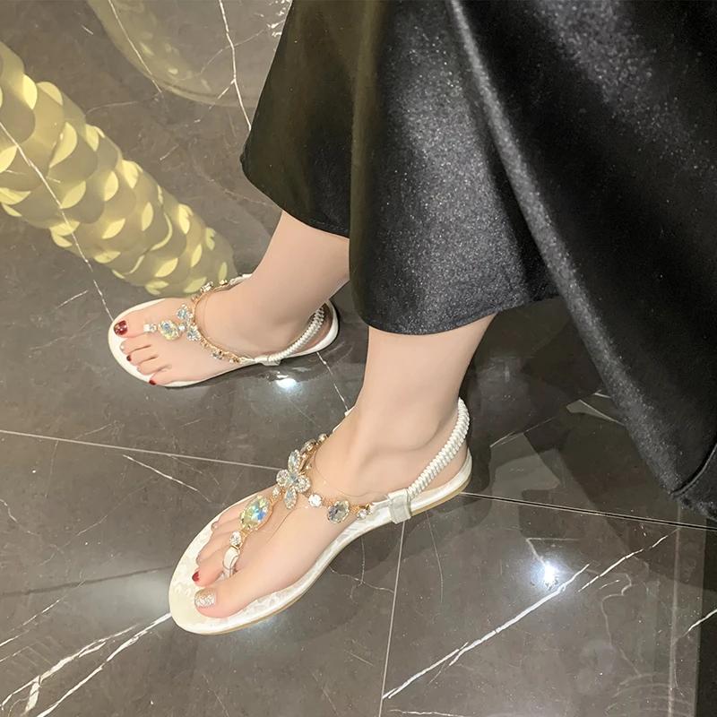 Summer Toe Sandals 2025 New High-quality Solid Color Non-Slip Women's Shoes 36-43 Large Size Banquet Sandals