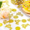 160 Pieces Baby Shower Gold Confetti Glitter Gold Party Table Decorations Crown Circle Dots Confetti Baby for Trottie Shower Parties