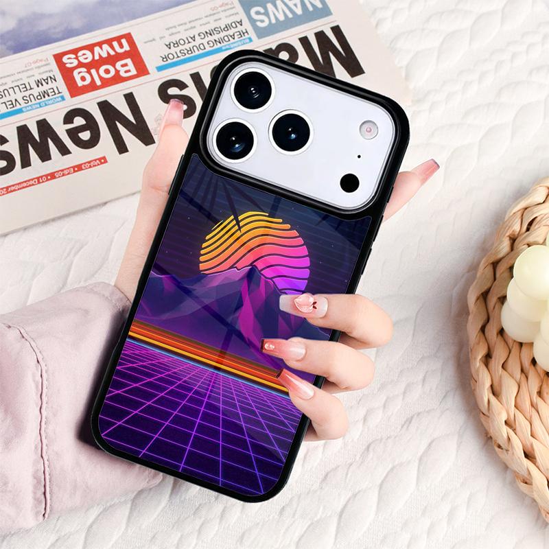Synthwave 80's Retro Neon vaporwave Phone Case For IPhone 17 16e 15 14 13 12 11 Pro Max Air Mini Soft Protective Cover
