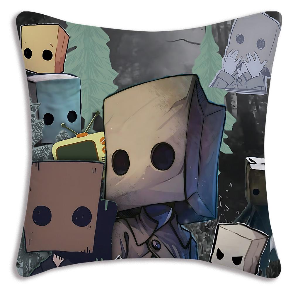 Game L-Little Nightmares Pillow Covers Cartoon Sofa Decorative Home Double-sided Printing Short Plush Cute Cushion Cover