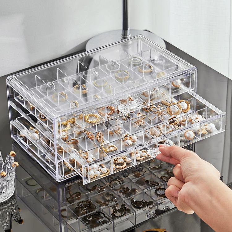 Earring and Necklace Multi-Layer Storage Box with Large Capacity, Anti-Oxidation, and Exquisite Design
