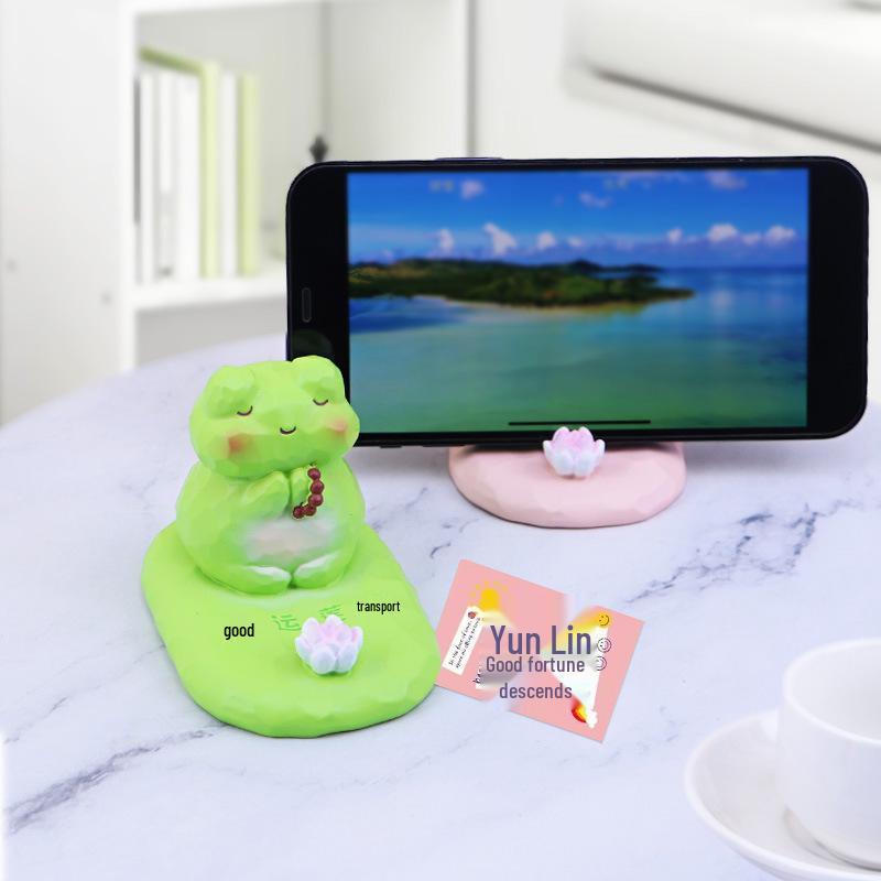 Joyful Lotus Card Pi Bala Phone Holder: Creative Healing Desktop Ornament