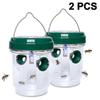 2 Pack Solar Wasp Traps Hanging, Solar Powered Wasp Killer With Uv Led Light, Reusable Bee Catcher Outdoor For Hornets