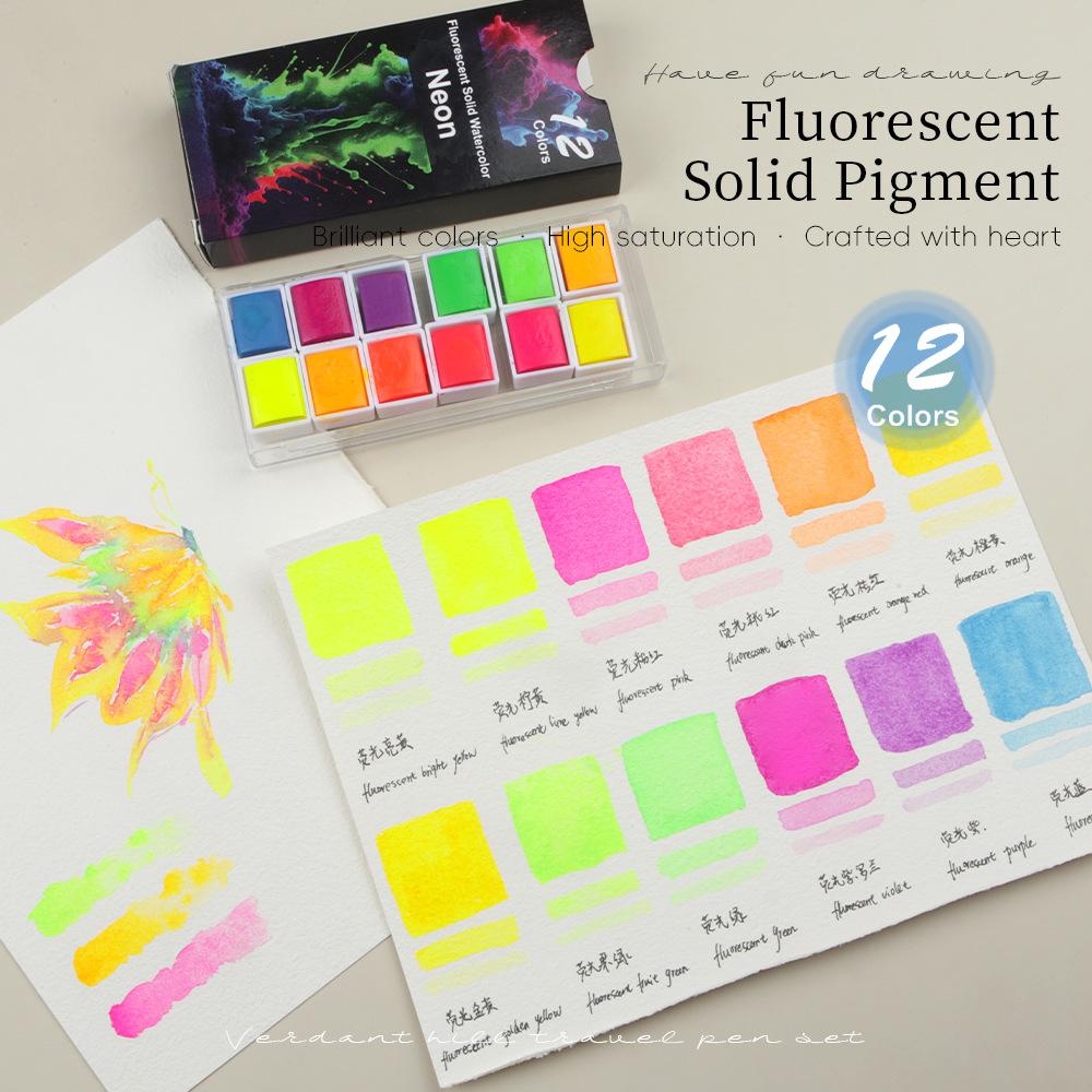 8/12color Pearlescent Handmade Solid Watercolor Pigment Solid Color Smudge for Diy Nail Painting