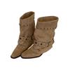 New western cowboy boots women's locomotive pile pointed retro thick heel short knight boots