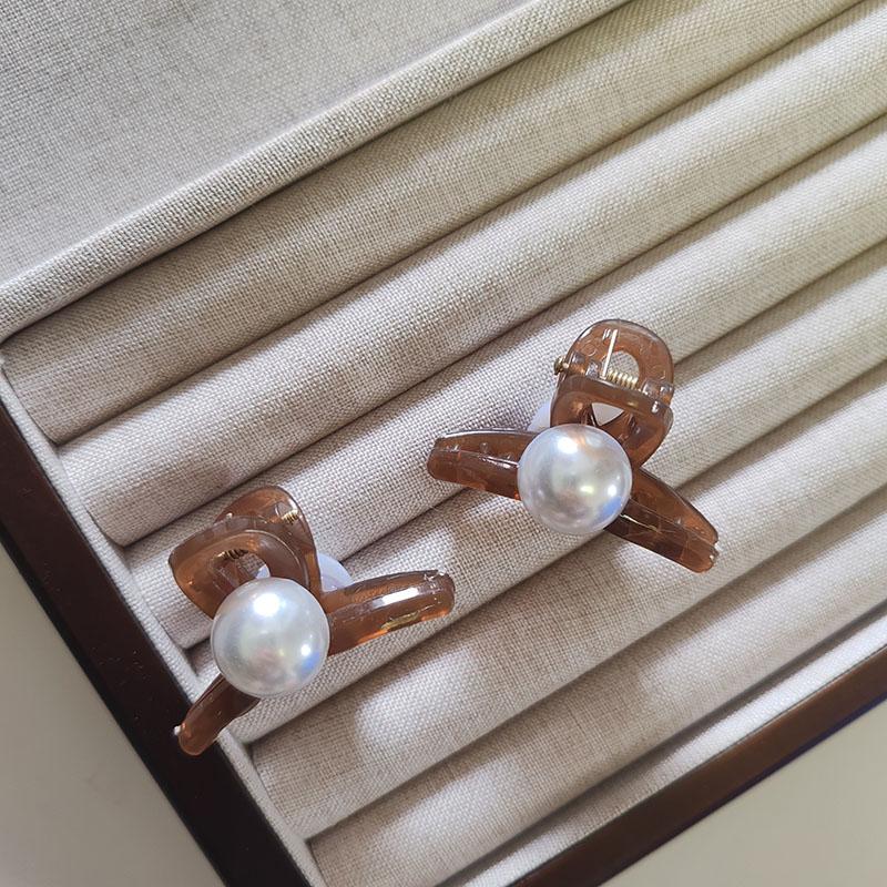2pc Solid Pearl 4.5cm Hair Claw Clips Grips Clamps for Girls Women Kids Child Gift Hair Party Accessories Crab Headband