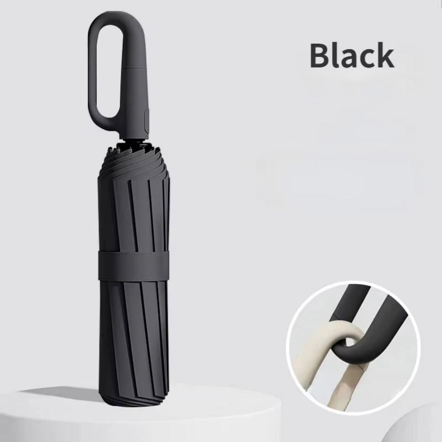 Fully Automatic Folding Ring Buckle Umbrella, Windproof Waterproof, Enlarged Thick,Car Reverse Wind Resistant Umbrella Men Women