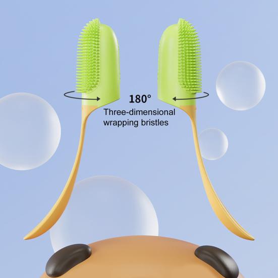 Pet Finger Toothbrush Soft Bristles One-finger Operation Comfortable Grip Teeth Care Dog Cat Cleaning Brush for Daily Use