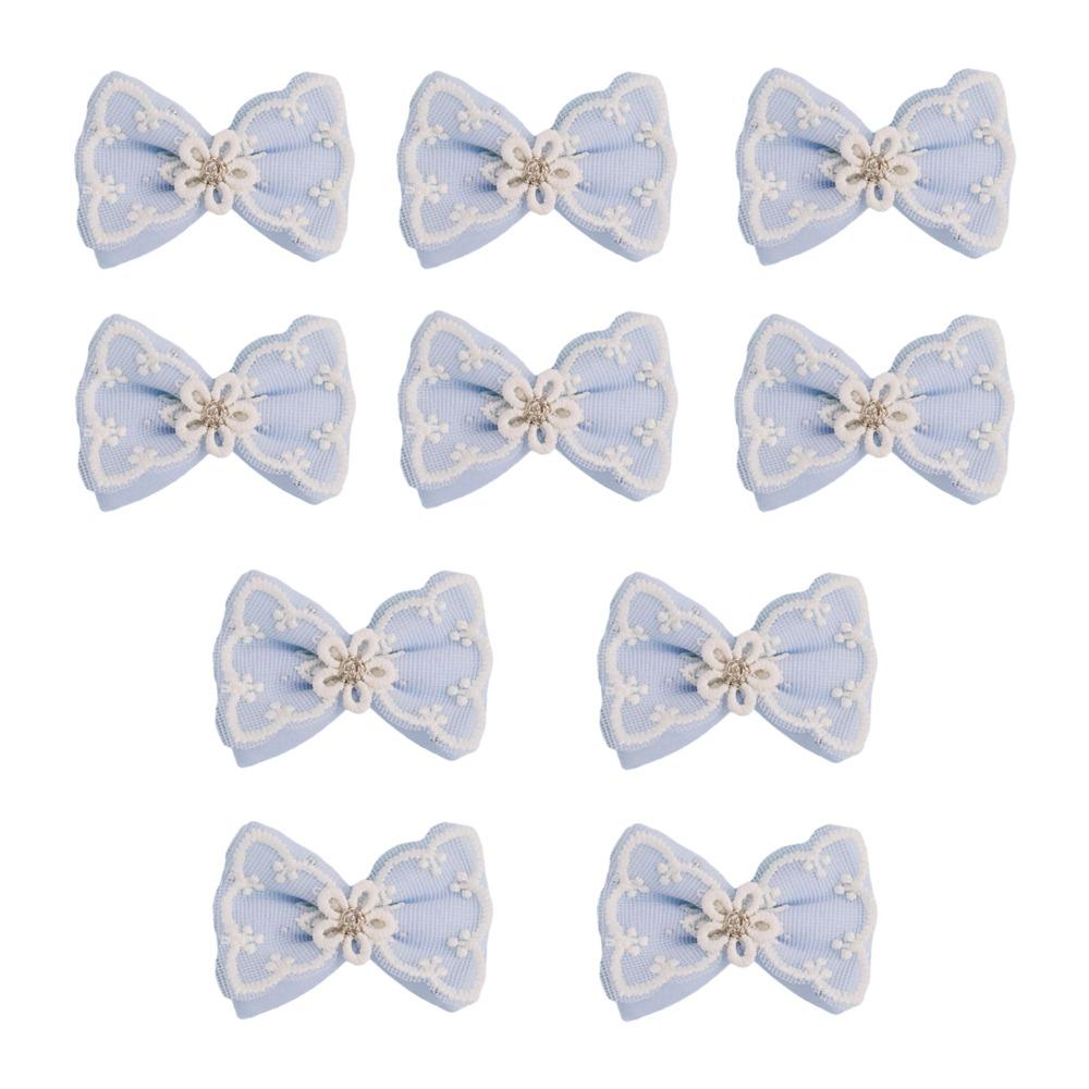 Wedding Decoration Lace Mesh Bowknot DIY Applique Embroidery Bowknot Leggings Leg Socks синий