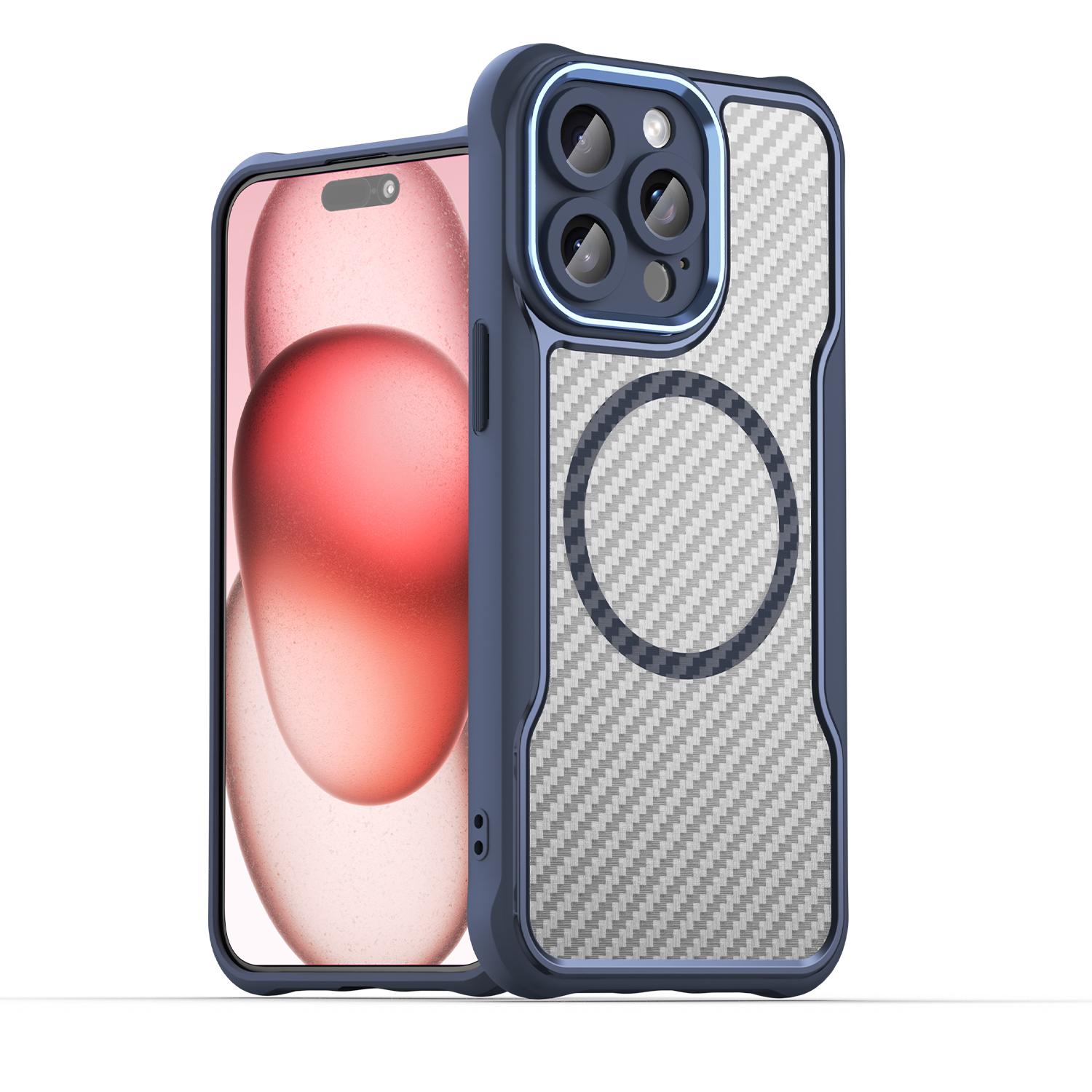 

Розкішний прозорий чохол з магнітним кріпленням з вуглецевого волокна для iPhone 16 15 14 13 12 11 Pro Max Plus Magsafe Бездротова зарядка Захисна кришка для об єктива For iPhone 16ProMax