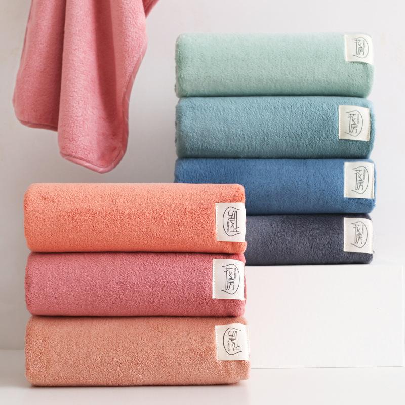 Towel New Coral Fleece Household No Hair Loss and No Fading Face Towel Soft Absorbent Quick Drying Face Towel Hanging Type