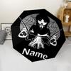 Custom Name Wednesday Theme Automatic Umbrella, Lightweight & Portable, 8 Rib, Perfect for Outdoor Travel, Birthdays, Christmas, Gifts.
