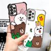 Cartoon Bear B-Browns C-Conys Plating Phone Case For Samsung A17 A07 A37 A57 A16 A56 A15 A55 A14 A54 A13 A53 A26 A36 A25 A35 A24