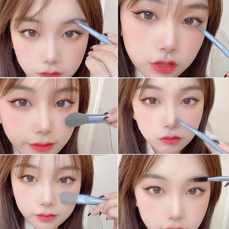 8 Pcs/set Mini Travel Women Makeup Brushes Sets Portable Soft Concealer Brush Beauty Foundation Eye Shadow Eyelash Lip Tool