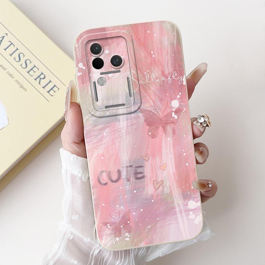 Für Vivo V30 V2318 Hülle V30 Pro V2319 Cover Beliebte Blumen Schleife Weiche Flüssigsilikon Handyhüllen Für Vivo S18 Pro V 30 Fundas