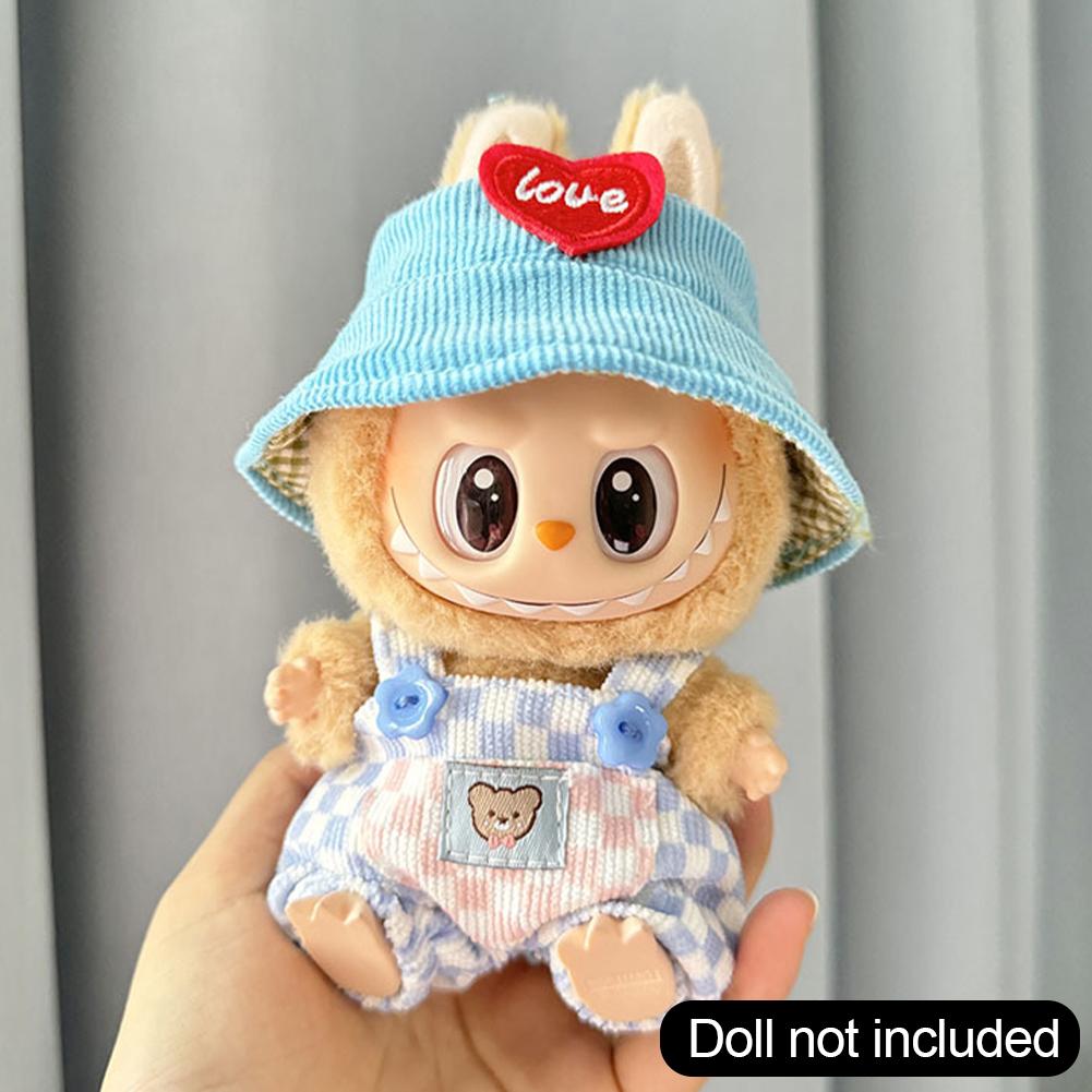 Per 17cm Labubu Doll Clothes Fashion Clothes Felpe con cappuccio Doll Clothes Color Match Felpe con cappuccio Dolls Accessories Cute Decoration Little Cloths