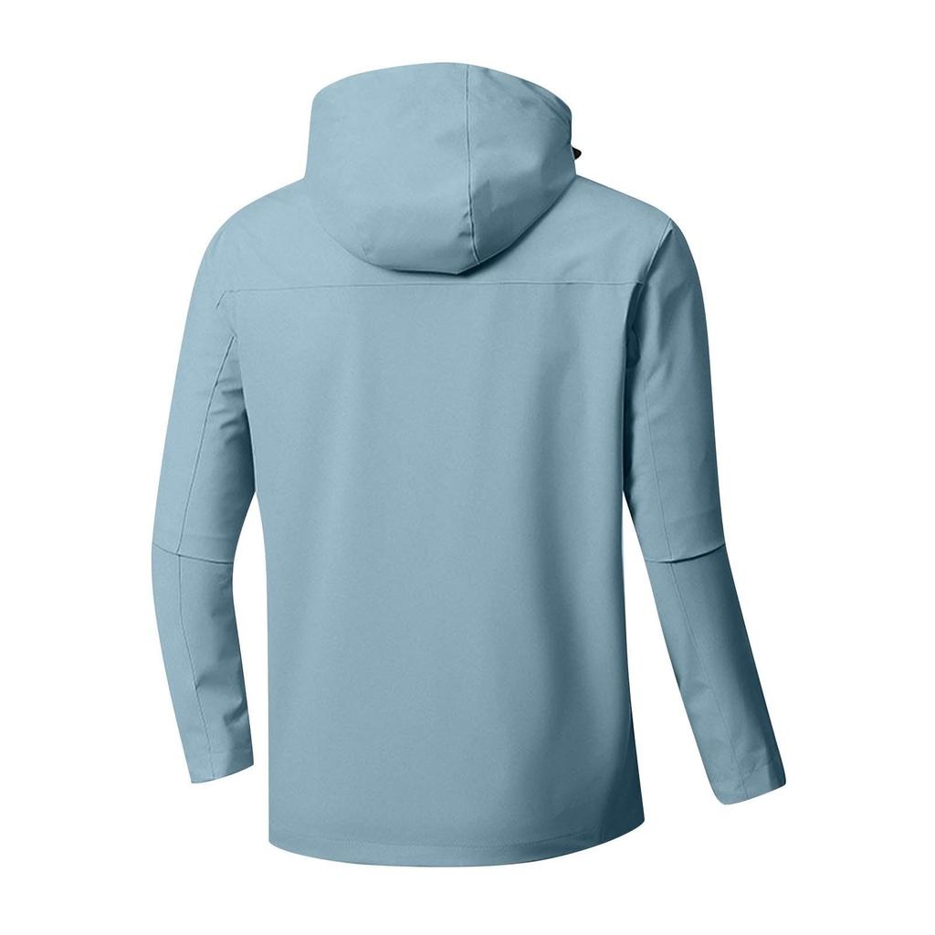 Women Solid Stripe Rain Jacket Outdoor Plus Waterproof Hooded Raincoat Windproof