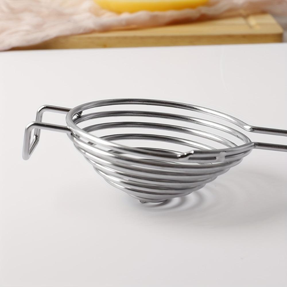 Stainless Steel Egg Yolk Separator, Extended Handle Egg White Separator Tool, Quick Egg Filter for Kitchen Baking