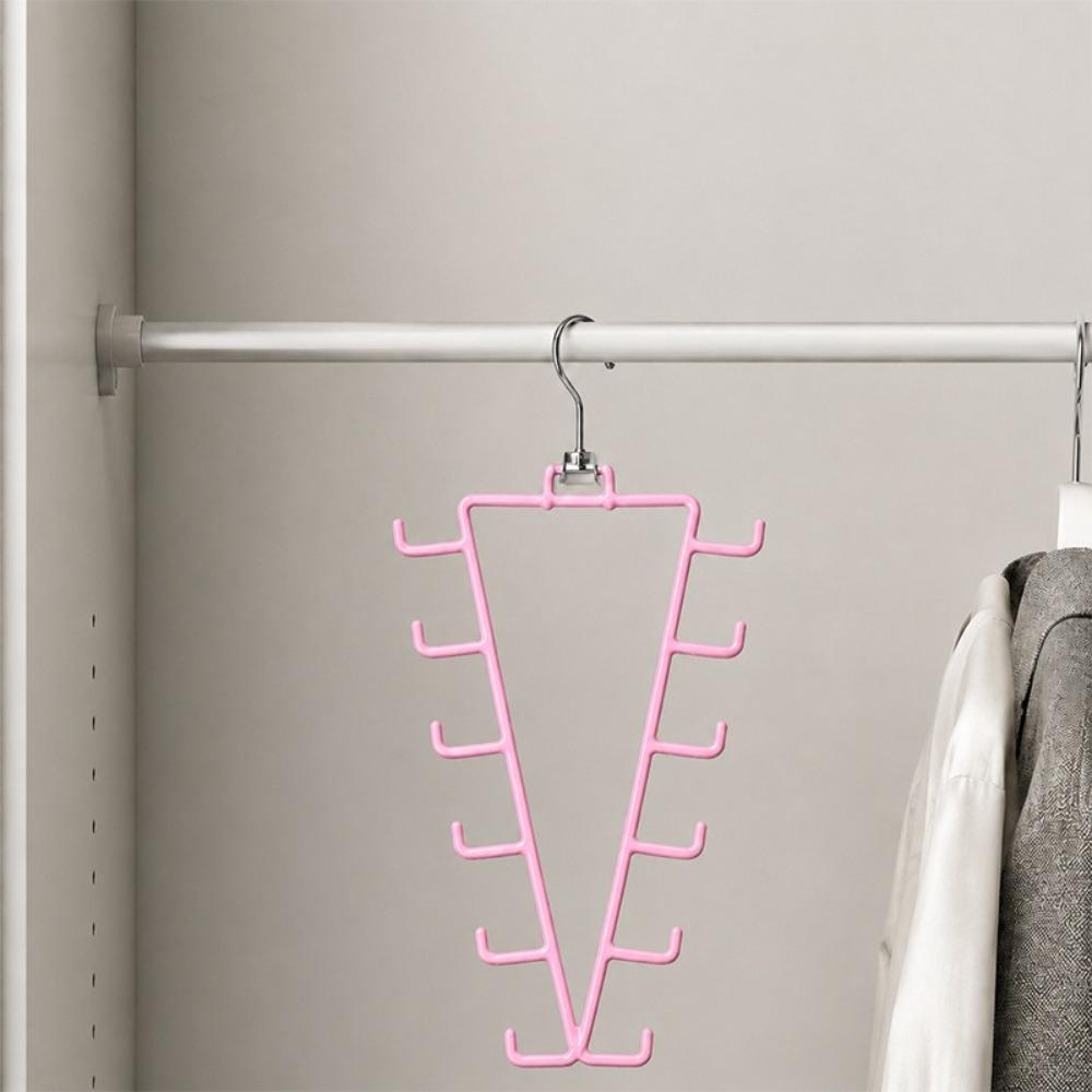 2Pcs 12 Hooks Double Sided Hanger Wall Mounted Wardrobe Clothes Organizer Scarf Hanging