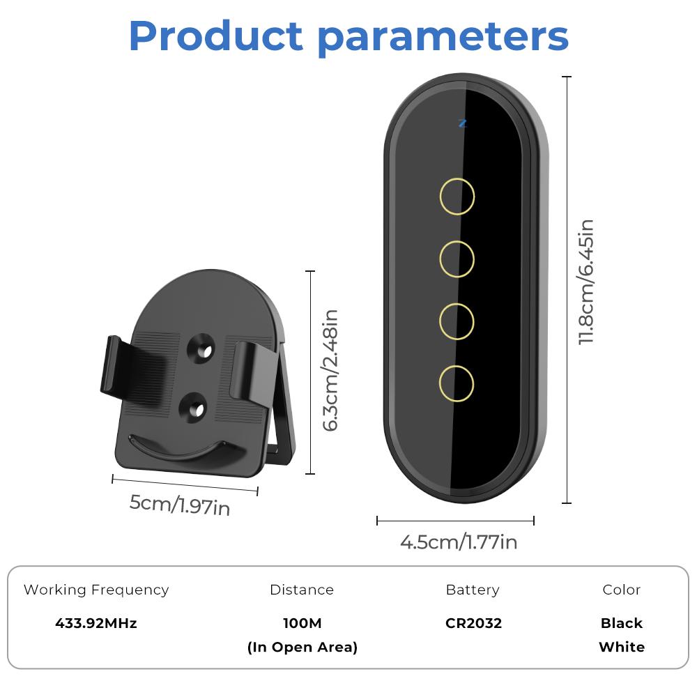 RF433MHZ Remote Control For Smart Home Devices 4 Gang EV1527 Code Transmitter 2 Way Control 433Mhz RF Wireless Switch 100m Range
