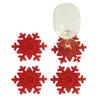 4pcs/set Christmas Snowflake Coasters Christmas Coaster Household Ornaments Snowflake Coaster Home Kitchen Tabletop Decoration