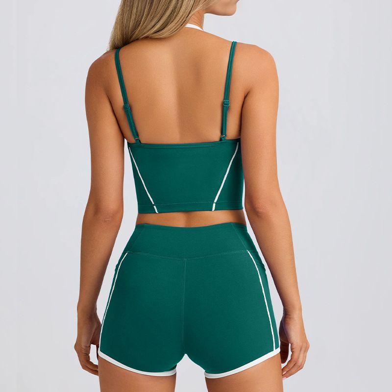 Botee Same Style Sports Underwear Vest Shorts Spaghetti Strap Bra Beauty Back Pilates Fitness Running Yoga Suit