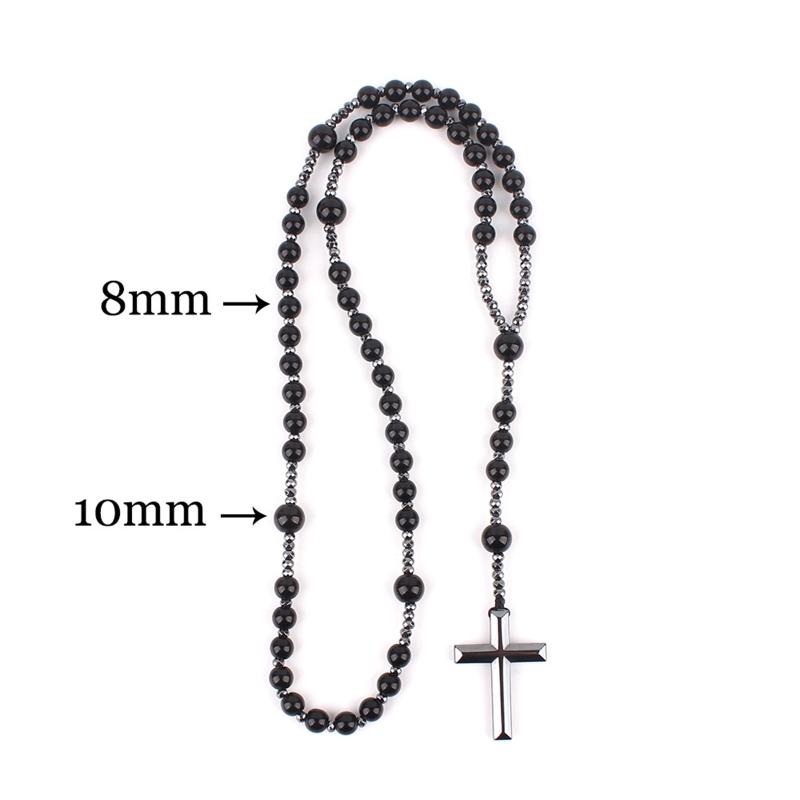 Antique Religious Catholic Necklace Prayer Beads Rosary Necklace Catholic for Cross Religious Holy Soil Prayer String