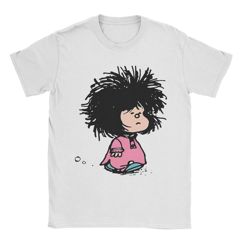 Vintage Mafalda With Swimsuit Tshirts For Unisex Unisex O Neck Pure Cotton T Shirt Mafalda Cartoon Tee Shirt 4xl 5xl Tops