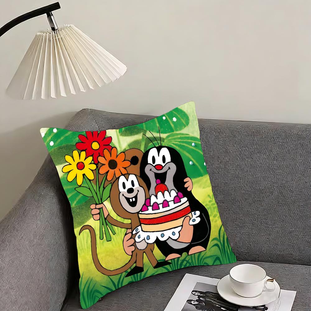 

TThe LittleE Mole Cartoon Cushion Cover Pillowcase Ultra Soft Skin Friendly Fabric Cloud Like Comfort Concealed Zipper 30x30cm
