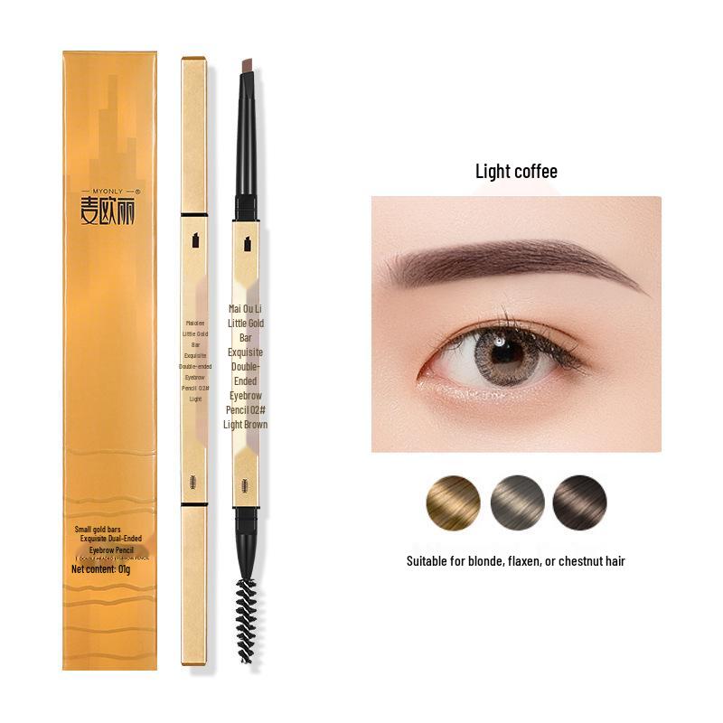 Ultra-Fine 3D Smudge-Proof Double-Ended Eyebrow Pencil with Triangle Tip