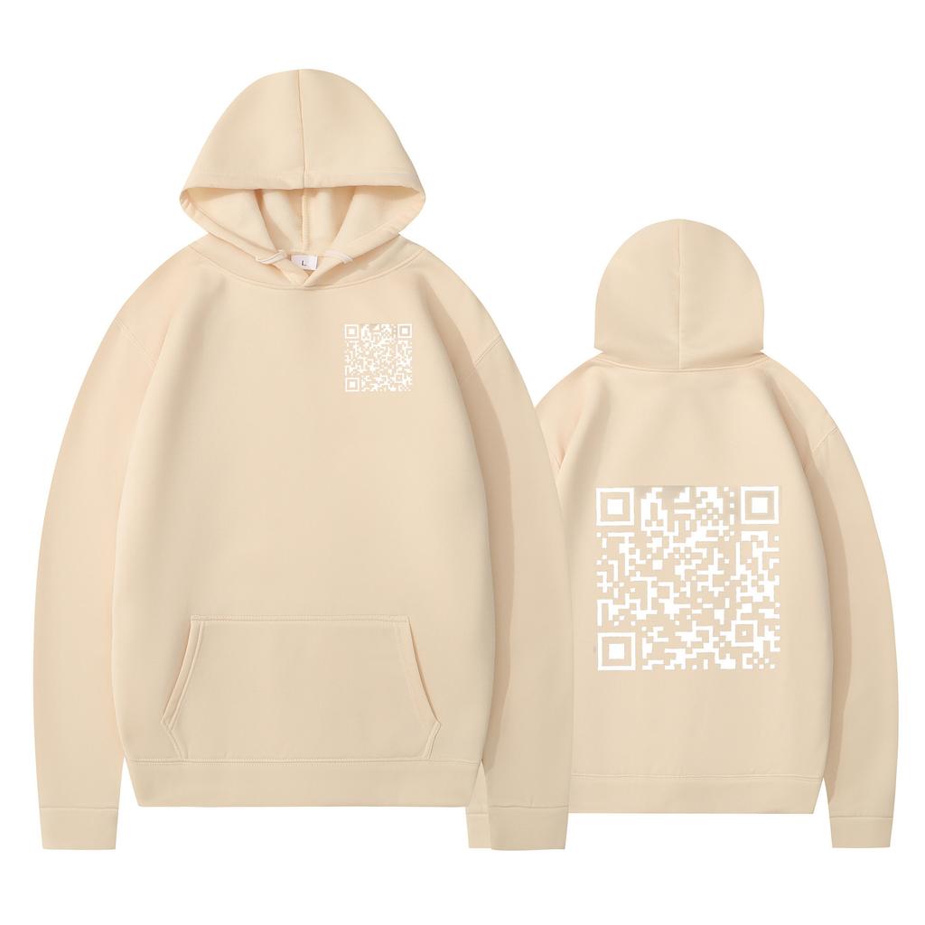 Cross-border Hoodies, New Printed Styles, QR Code Scans, Loose Men's and Women's Hoodies