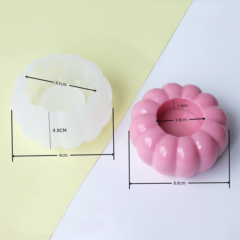 DIY Silicone Pumpkin Candlestick Mold Candle Holder Smooth Pumpkin Candlestick Mould White Pumpkin Shaped Mold Halloween