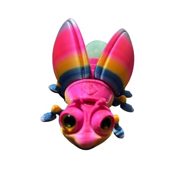 3D Printed Firefly Ornament Cute Magnetic Firefly Figurine with Glow-in-the-dark Tail Colorful Firefly Refrigerator Magnet for Home Decor Fun Gift