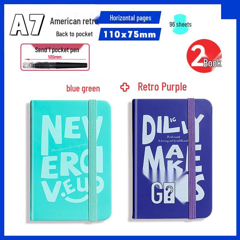 A7 Mini Retro American Pocket-Sized Notebook - Ideal for Students and Birthday Gifts
