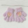 Bear Baby Fluffy Gloves Flower Knitted Mittens Warm Cartoon Pattern Gloves  Kids