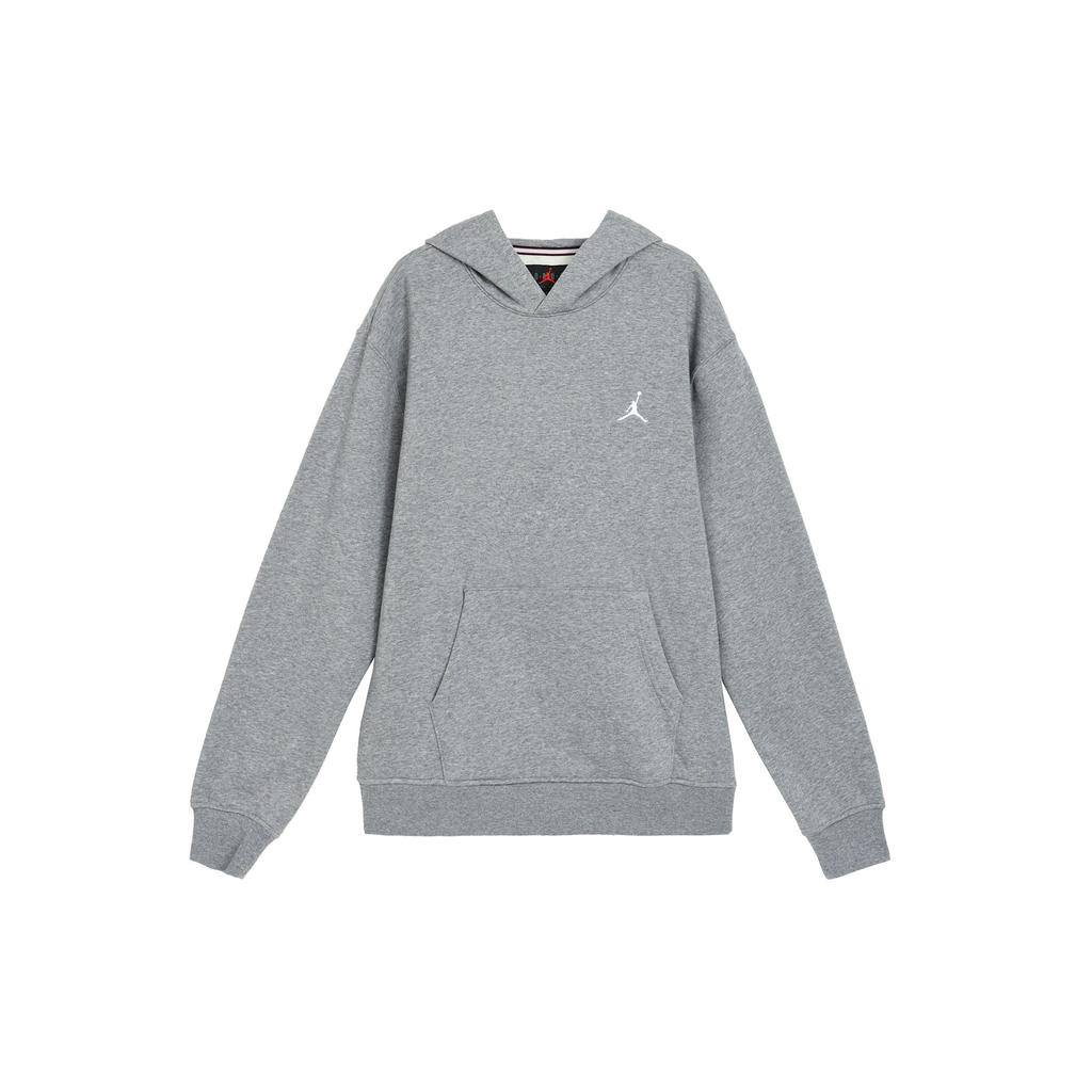 Jordan Solid Color Pullover Hoodie With Fleece Long Sleeve Men Tops Grey FJ7775-091