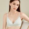 French Lace Girls Triangle Cup Underwear Without Steel Ring Summer Thin Section Bra Gathered Fixed Cup Bra