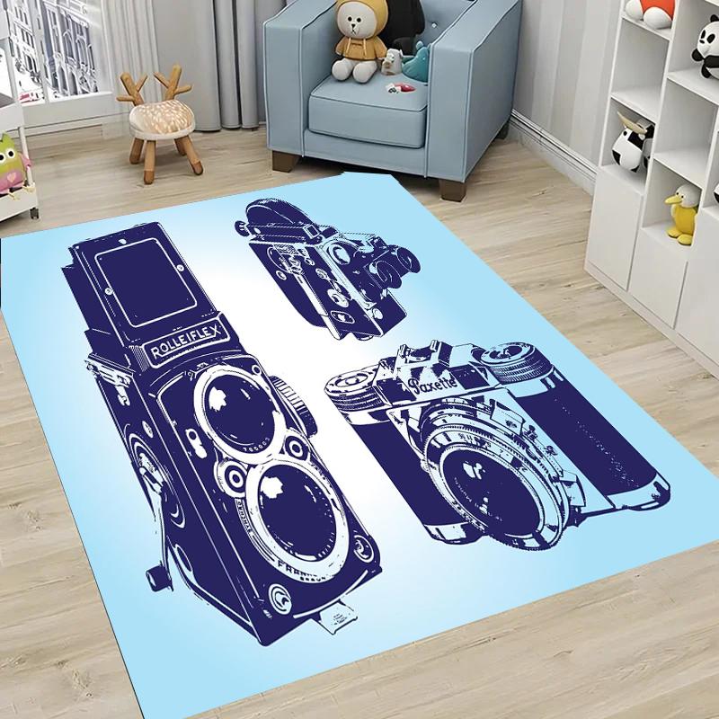 

Забавная ретро-камера HD Домашний ковер Нескользящий коврик для детской игровой комнаты Гостиной Спальни Декор 40x60cm (16x24in)