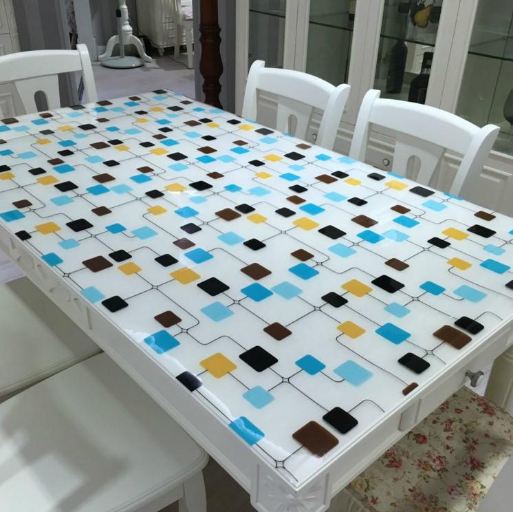 0.8mm Soft Glass PVC Waterproof Oil-proof Heat-resistant Dining Table Protector