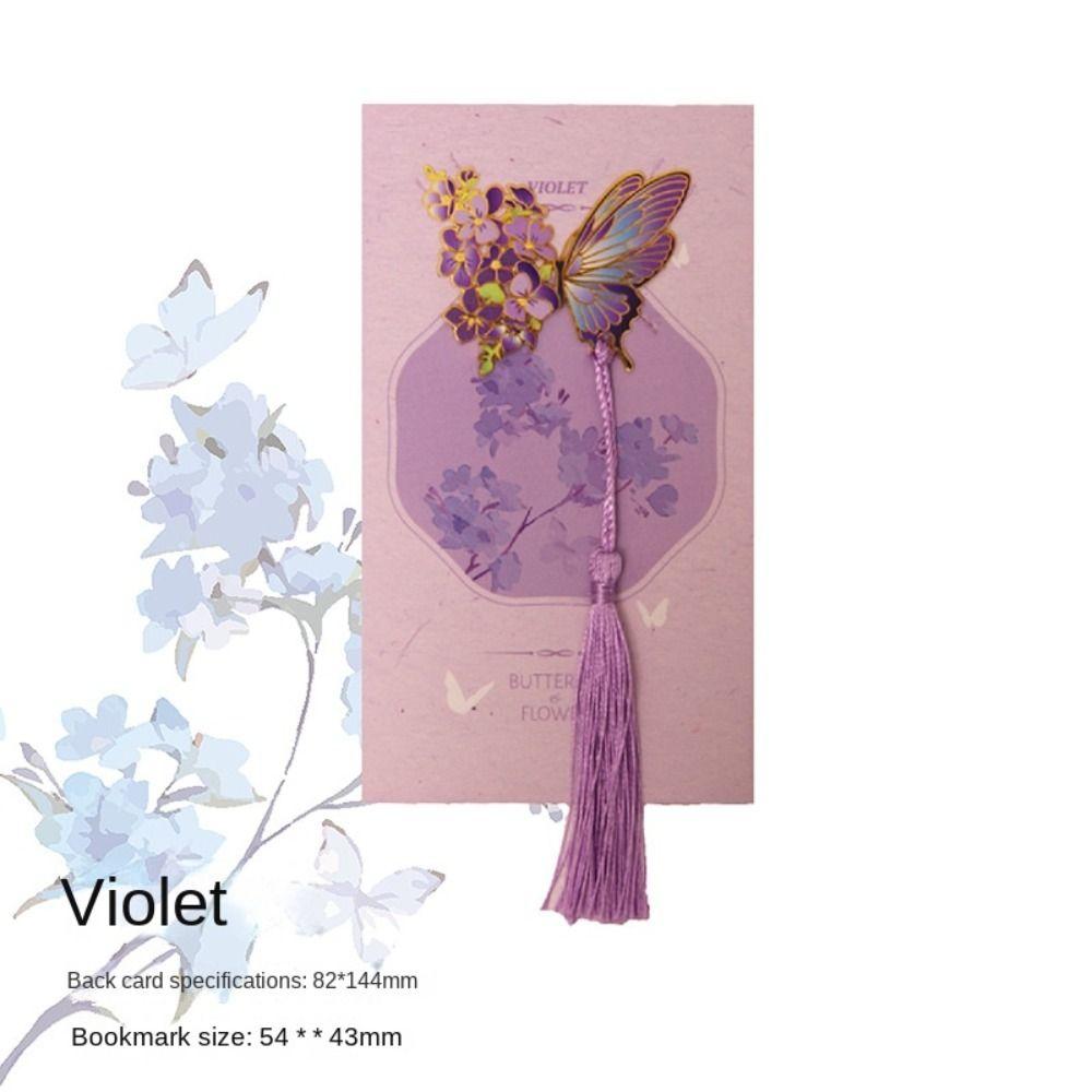 Tassel Metal Bookmark Metal Book Clip Retro Butterfly Bookmark  Teacher