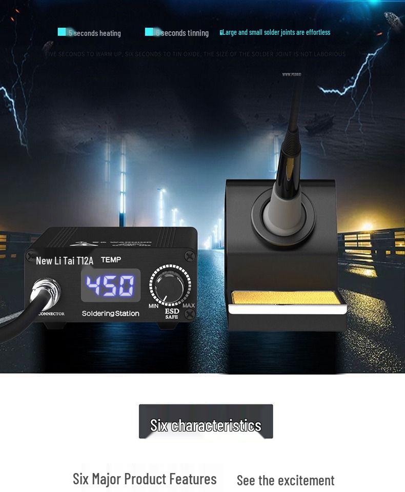 T12 Digital Soldering Station: High Power, Adjustable Temperature Iron for Mobile Repair & DIY Projects