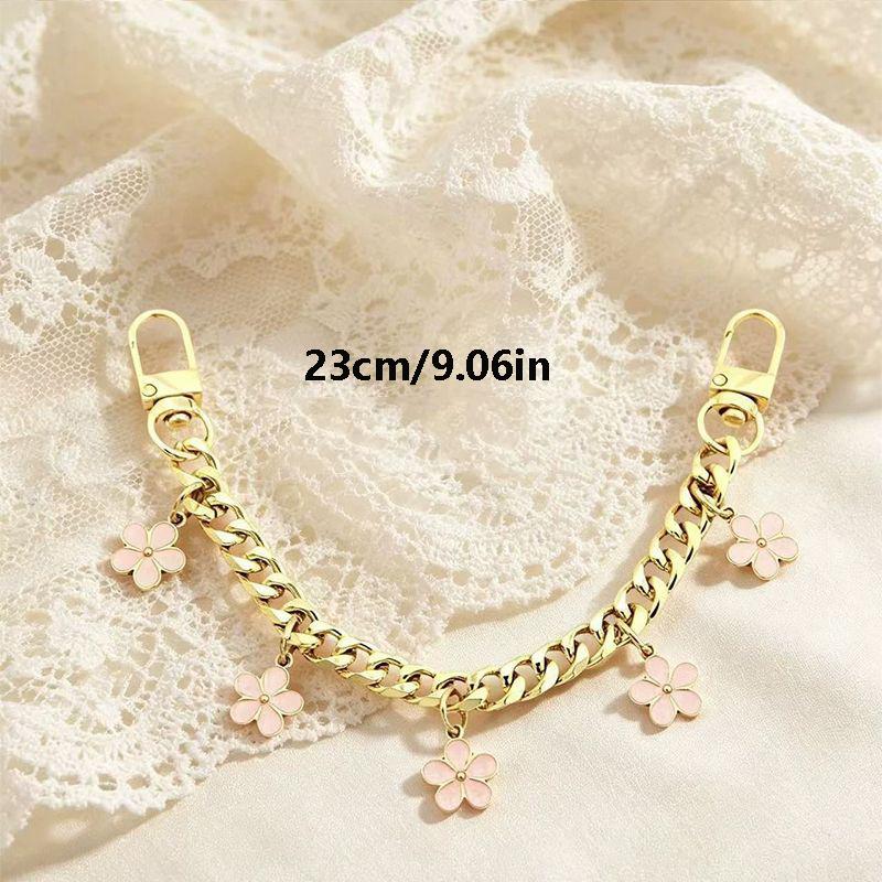 High-end Alloy Metal Sakura Extension Chain for Women's Bag Fashion Bag Decoration Chain Bag Accessories Pendant