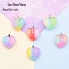 Gradient Color Peach Heart Resin Earrings & Keychain Charms - DIY Jewelry Accessories