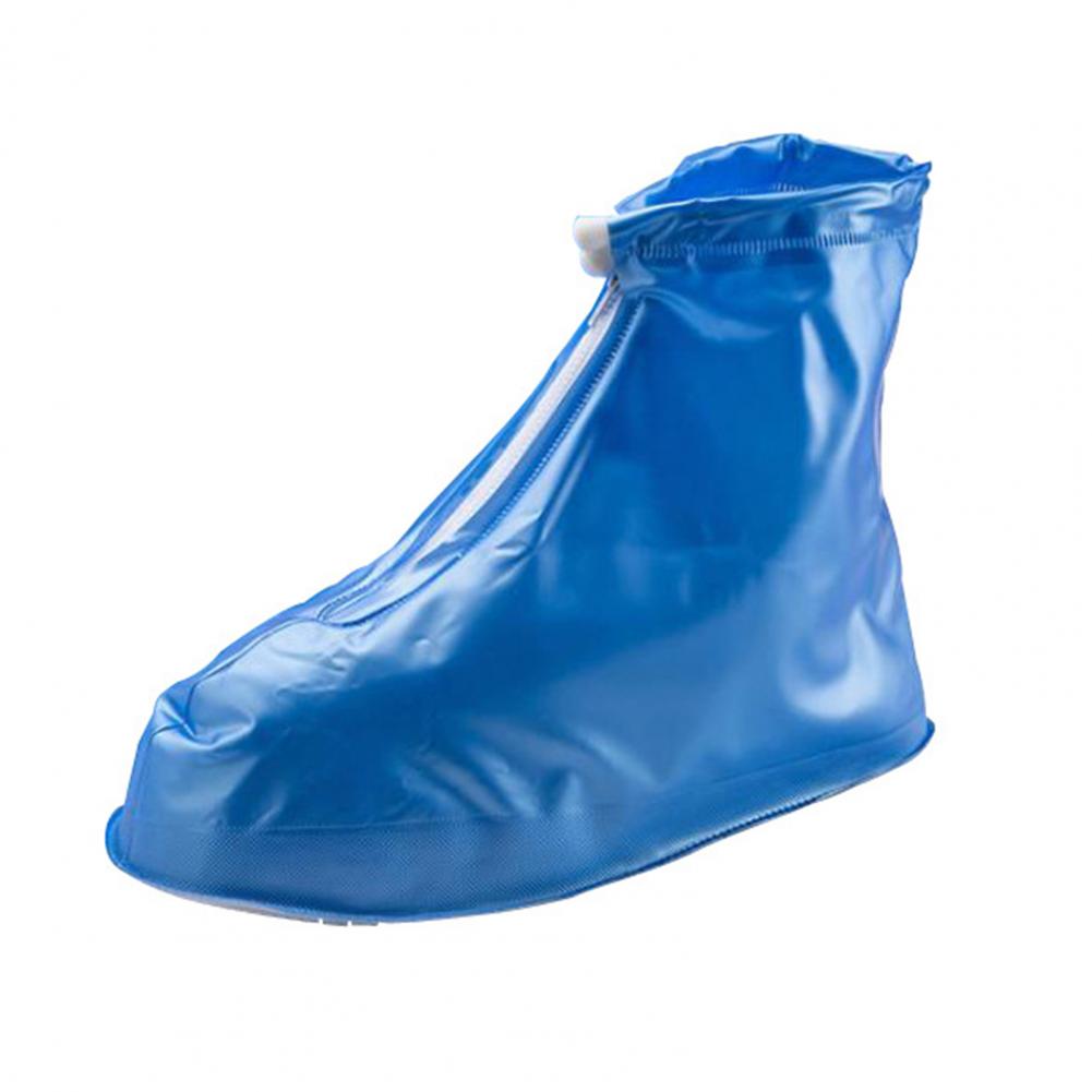 1 Paar Regenschuhüberzieher Wasserdicht Verschleißfest Reißverschluss Rutschfest Einfarbig Schützend PVC Damen Regenschuhüberzieher Stiefel