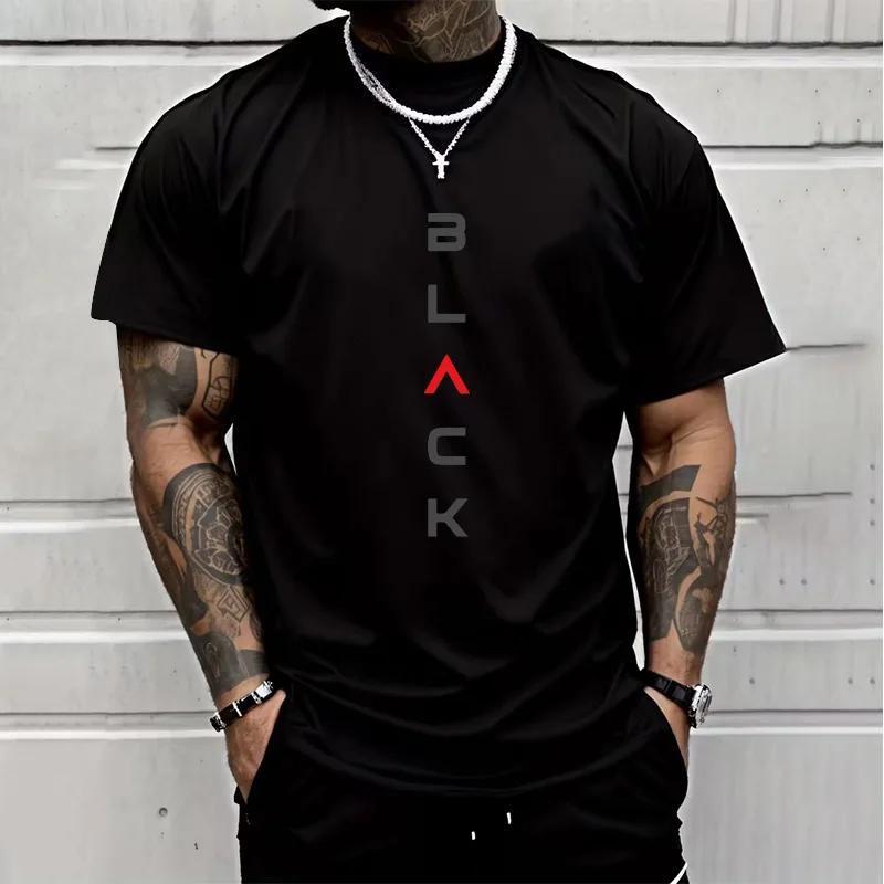 

Summer Mens Simple Print Design TShirt Short Sleeve Outdoor Traveling Sport Loose Breathable Pure Cotton Short Sleeve S