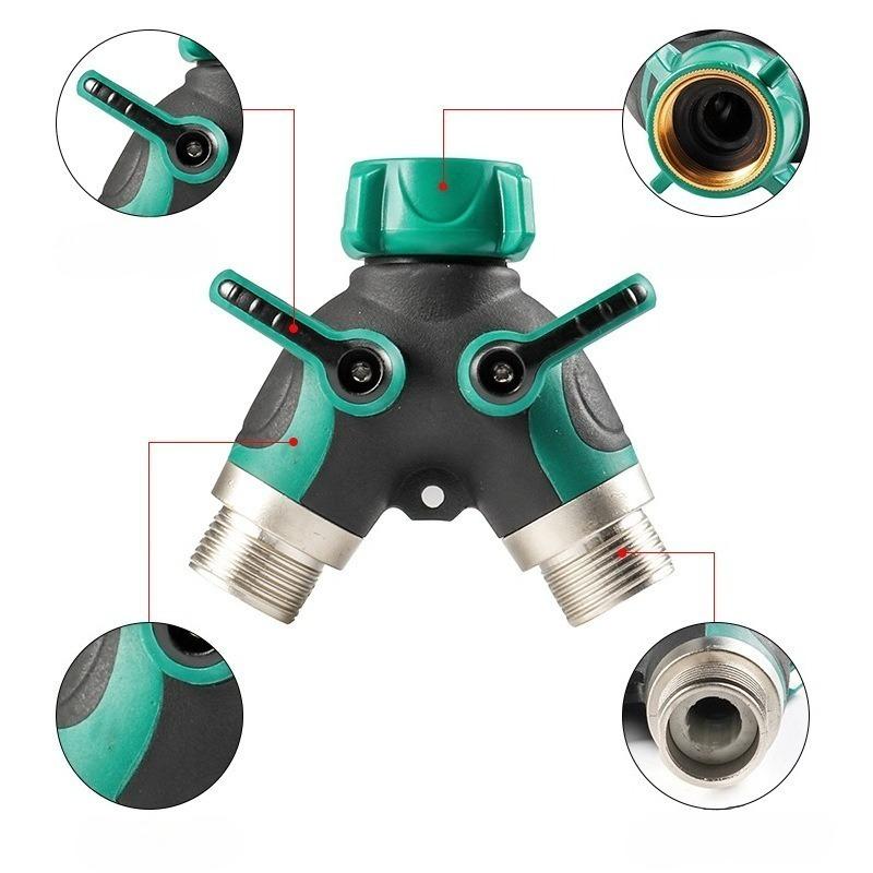 4-Way & 2-Way Garden Hose Splitter - 3/4 Heavy-Duty Faucet Adapter with Individual Shut-Off Valves,Brass Connector for Home&Yard