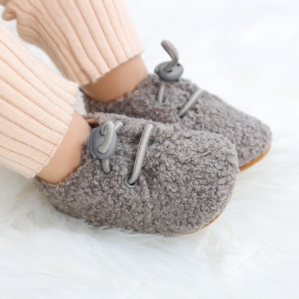 Anti-Slip Toddler Shoes Fluff Material Infant Crib Shoes New Winter Baby Shoes For Baby Girl