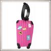Luggage tag for travel, suitcase, plane, PINK